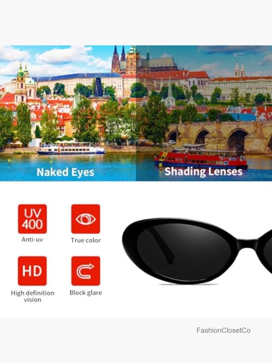 3-Pack Retro Oval Sunglasses UV400 Protection Small Frame Trendy Unisex